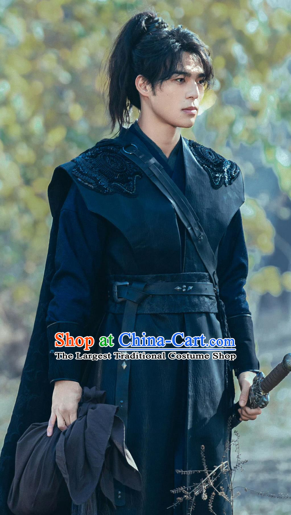TV Series Snowy Night Timeless Love Hitman Tong Replica Costume Chinese Traditional Male Black Hanfu Ancient China Swordsman Clothing