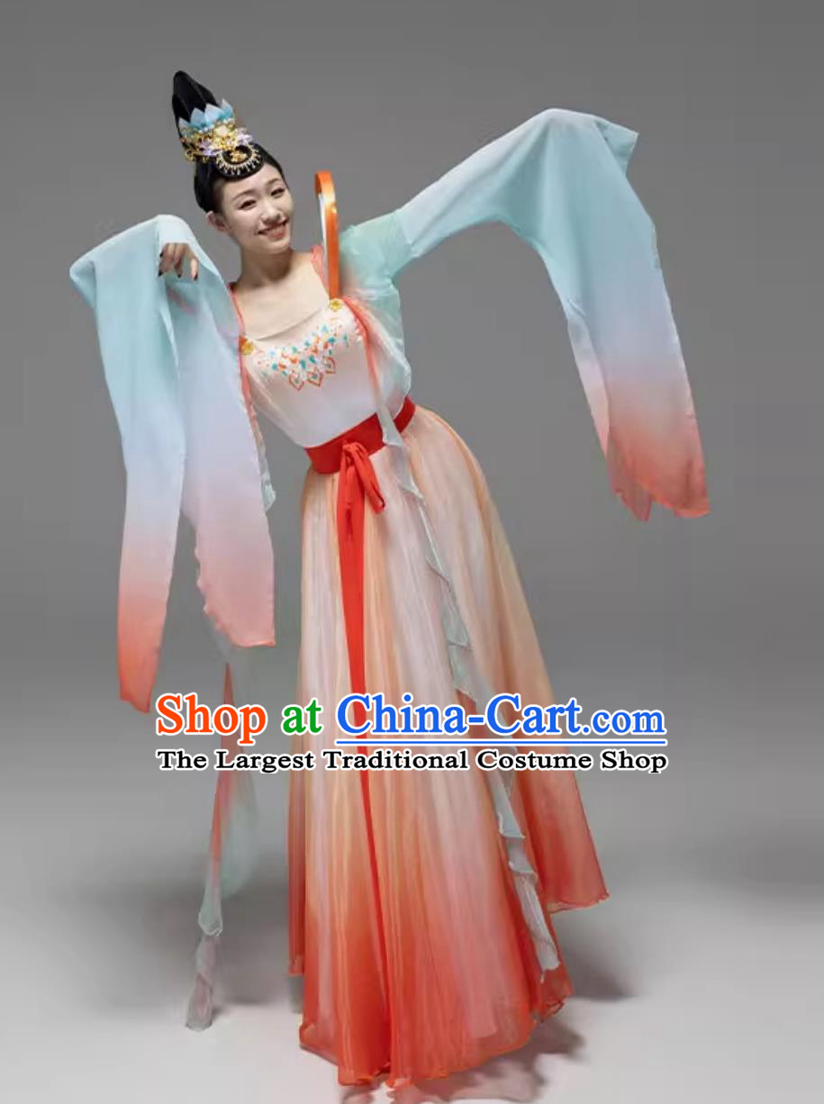 Women Group Stage Performance Clothing Chinese Han Tang Dance Costume Fish Lantern Dance Dress