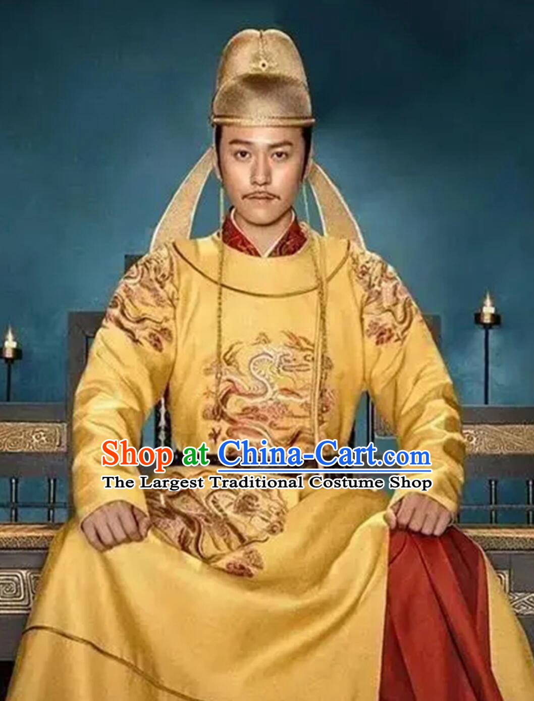 Ancient China Tang Dynasty Emperor Costume Li Shi Min Embroidered Imperial Robe Traditional Hanfu Clothing