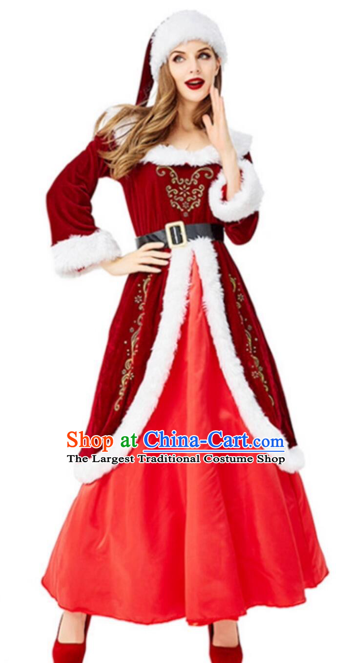 Christmas Theme Clothing Cosplay Party Costume Court Queen Long Dress