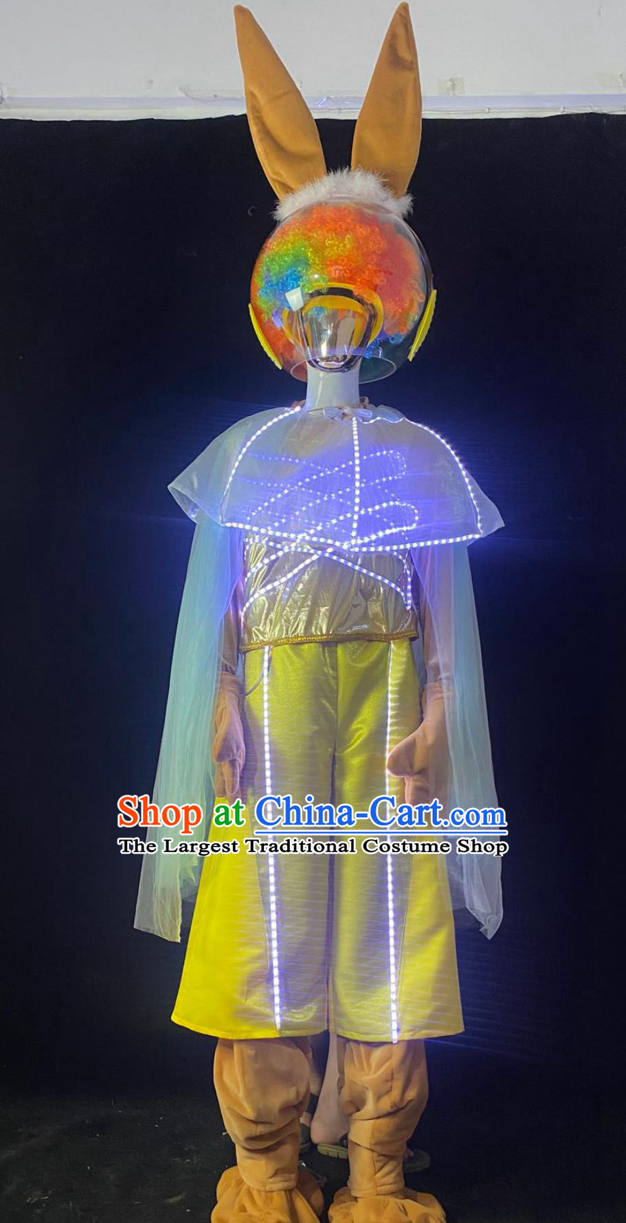 Mid Autumn Festival Space Rabbit Performance Costume Parade LED Outfit