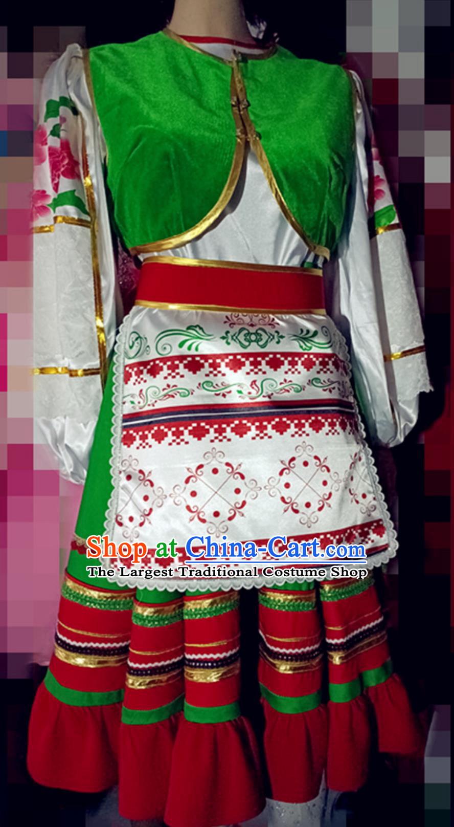 European Folk Women Dress Russian Traditional Performance Dancewear Western Restaurant Waitress Costume