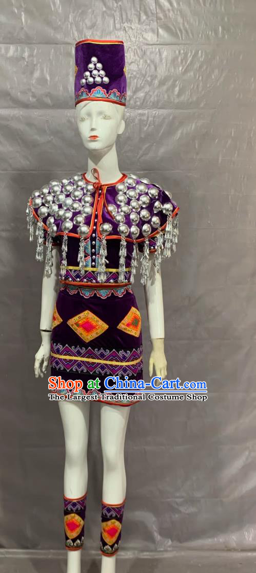 Jingpo Baby Silver Costume Chinese Yunnan Ethnic Dance Wear Ninth Little Lotus Charm Performance Outfit