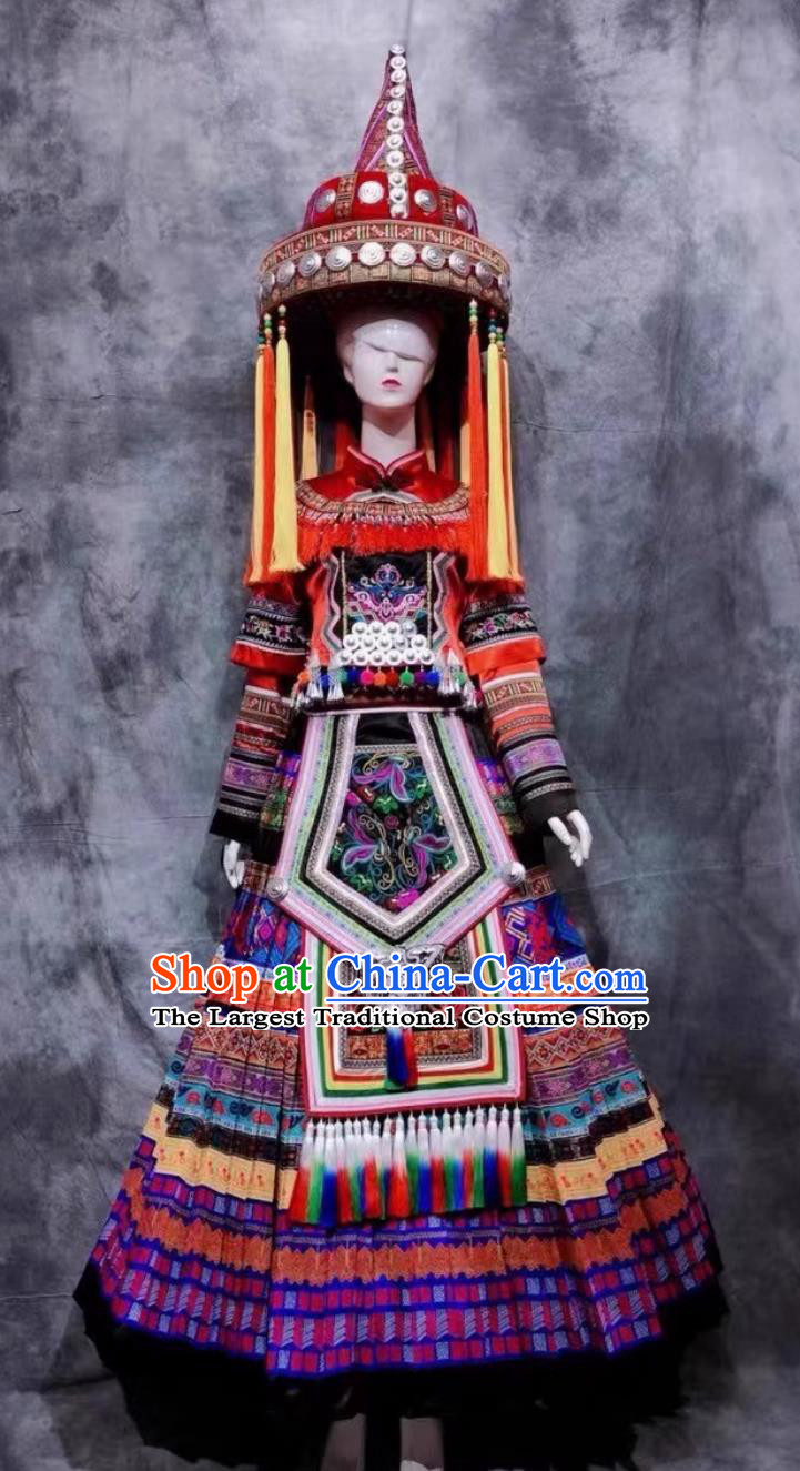 Yao Ethnic Costume Chinese 56 Nationalities Performance Dance Wear Minority Stage Outfit