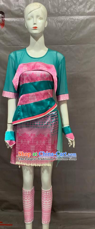 Li Ethnic Woman Attire Hainan Li Minority Costume Performance Gathering Dress