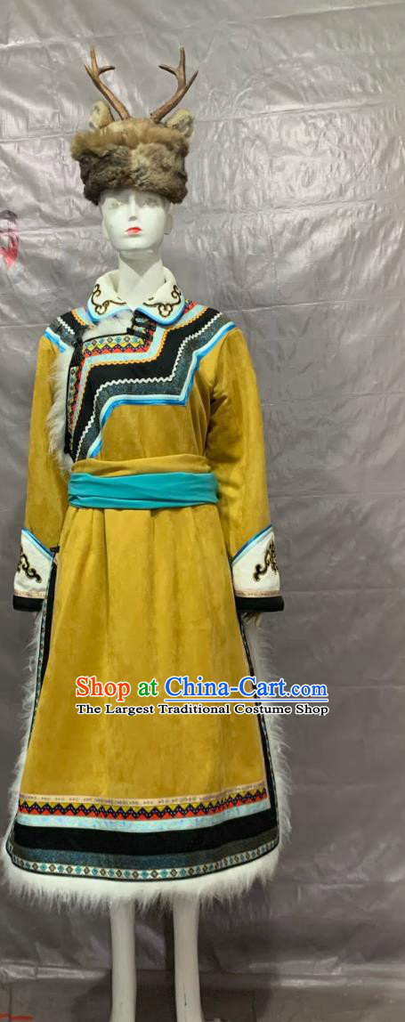 Oroqen Ethnic Minority Costume Chinese Oroqin Minority Nationality Performance Traditional Dress