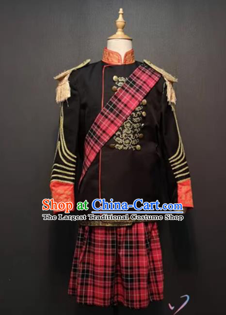 UK National Costume Scottish Tartan Kilt Classic Male Pleated Skirt