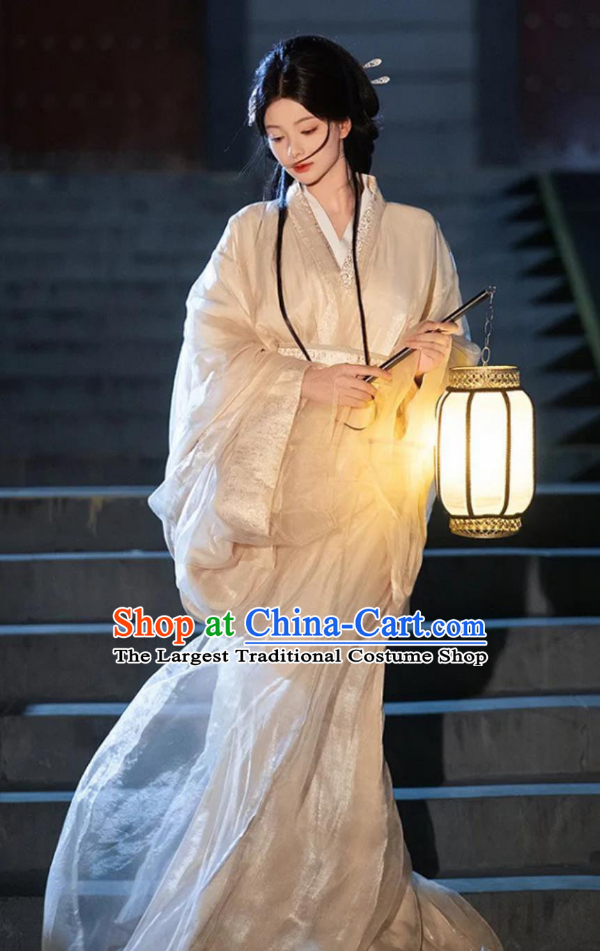 Ancient Beauty Wide Sleeves Costume Women Warring States Robe Chinese Hanfu Dress