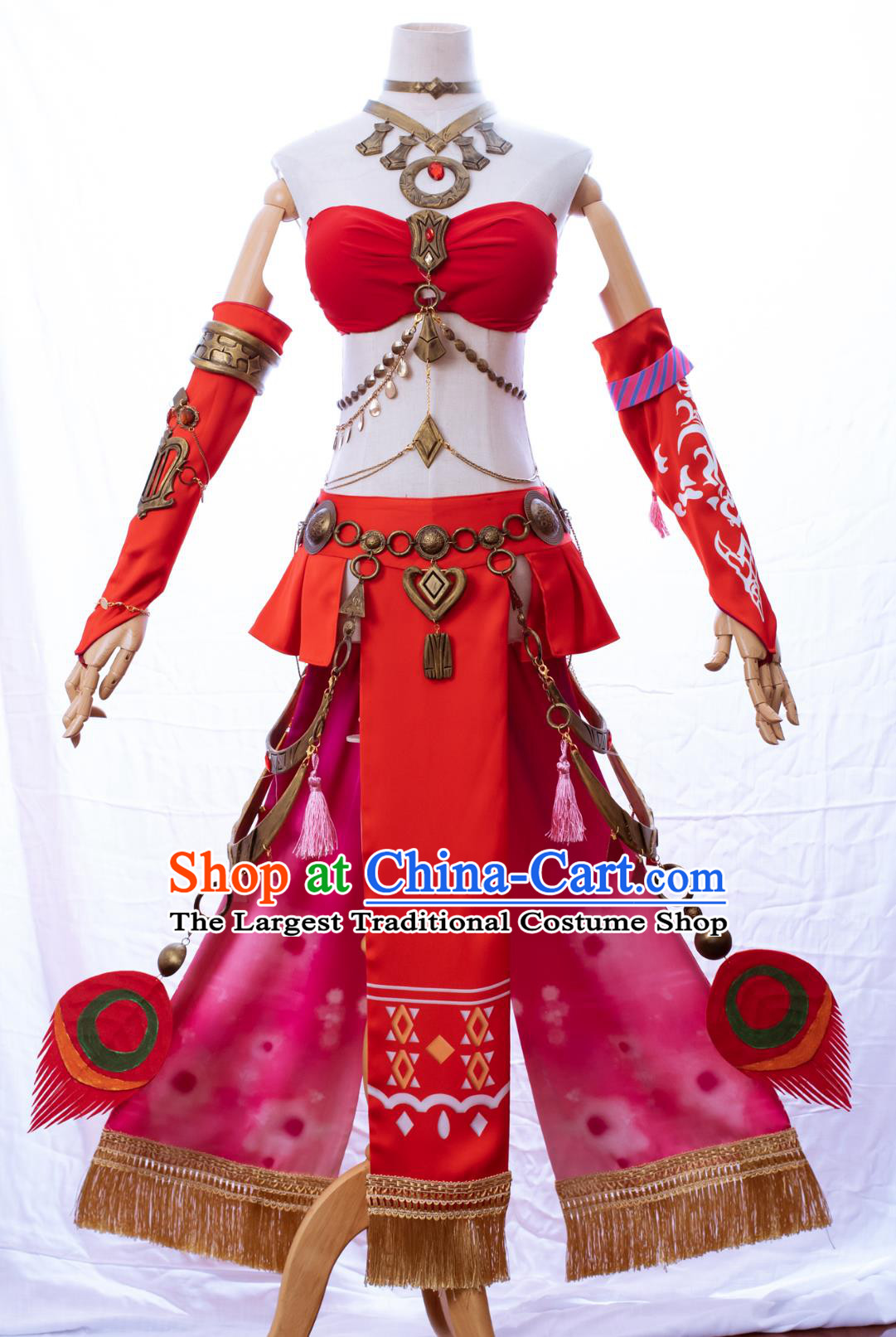 Final Fantasy XIV Dancer Red Dress Cosplay Eighty Level Dance Costume Set