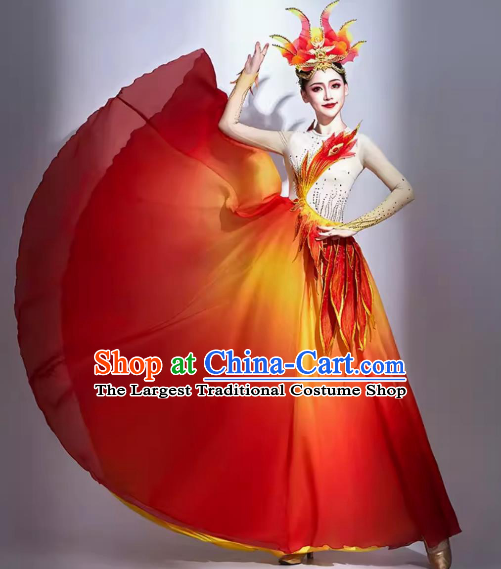 Opening Dance Flaring Dress Women Group Dance Performance Clothing Modern Dance Costume