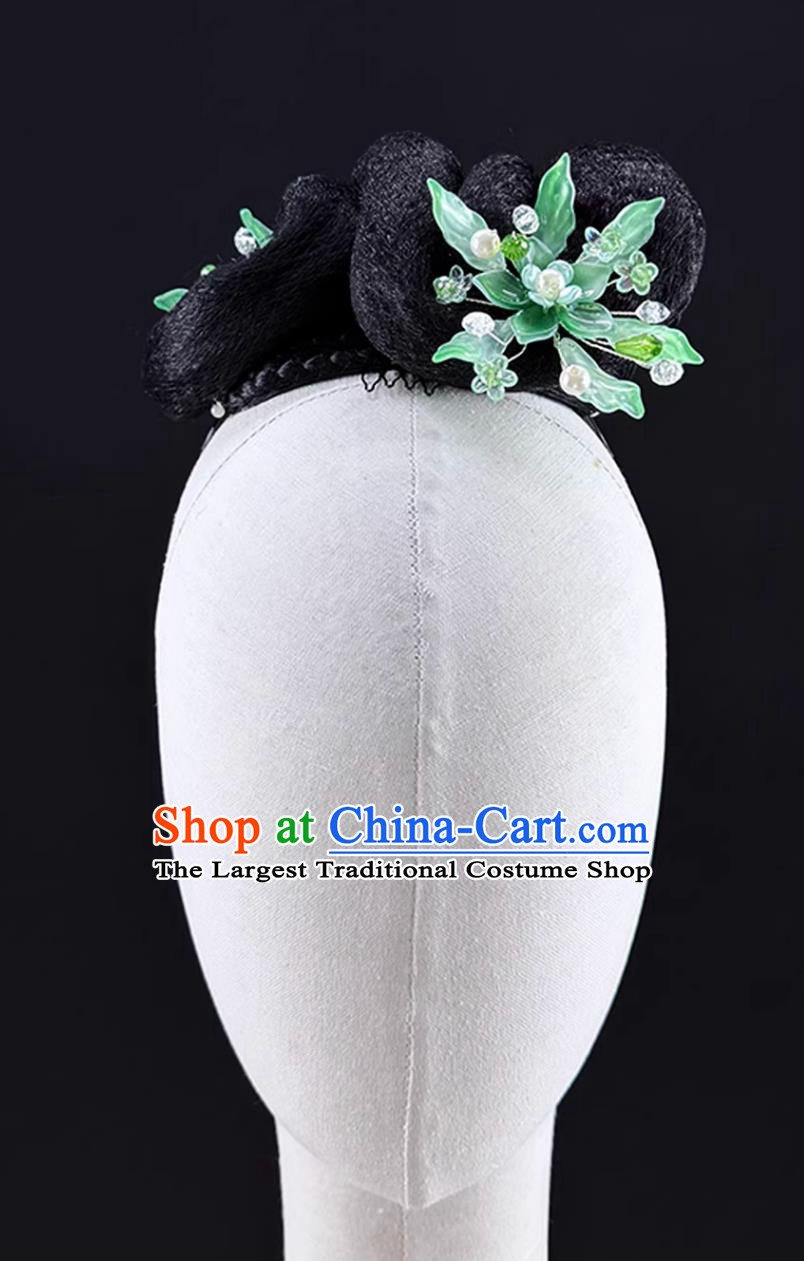 San Shan Yin Meng Women Classical Dance Headdress Chinese Stage Performance Wig Headpiece
