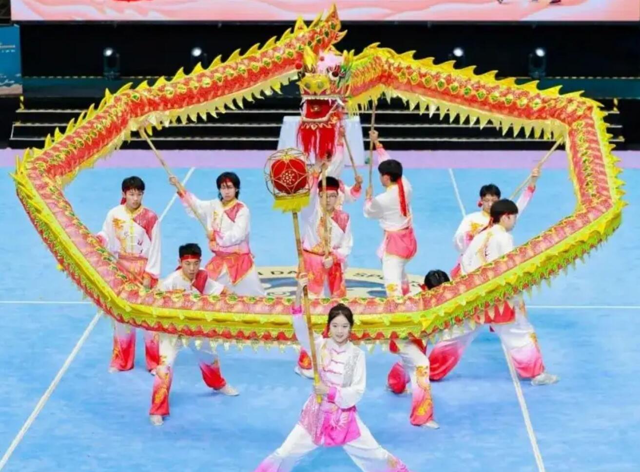 Chinese Lion Dance Costume Gala Parade Dancing Loong Light Competition Dragon Head and Veil Clothing