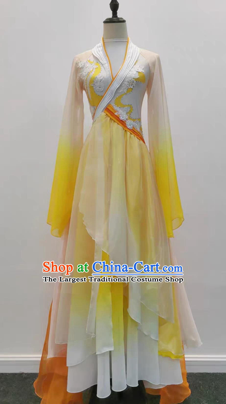Classical Dance Costume Women Flowy Dress Chinese Stage Performance Clothing