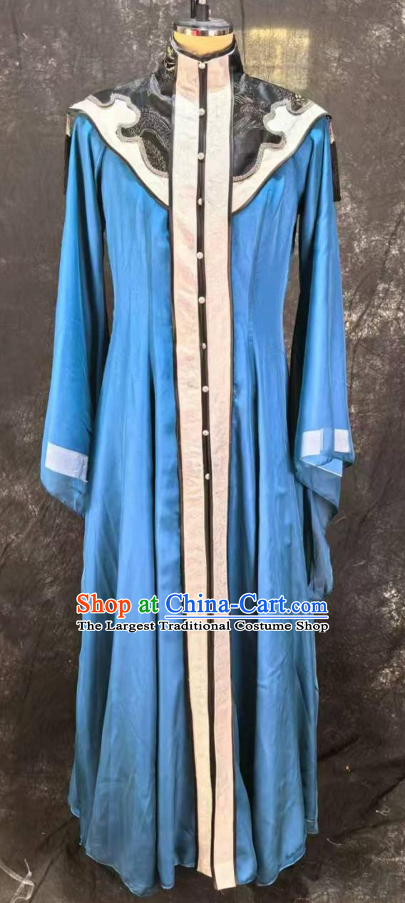 Dream Of The Red Chamber Li Wan Blue Dress Chinese Musical Stage Performance Costume Traditional Noble Woman Clothing