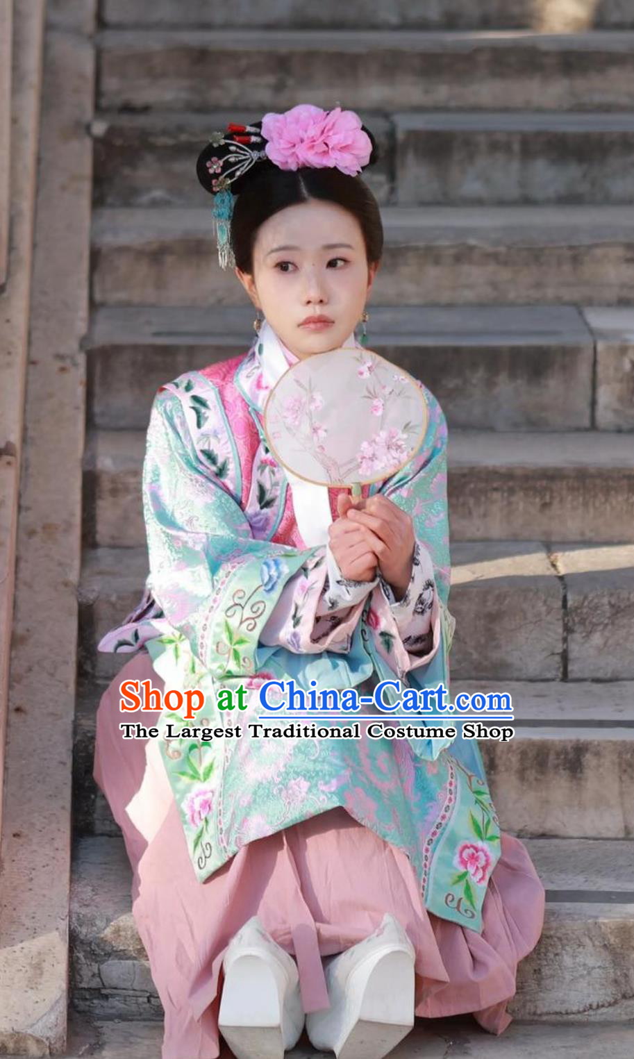 Scarlet Heart Qing Dynasty Palace Lady Gown Liu Shishi Ruoxi Pink Palace Attire Ancient Chinese Manchu Princess Dress