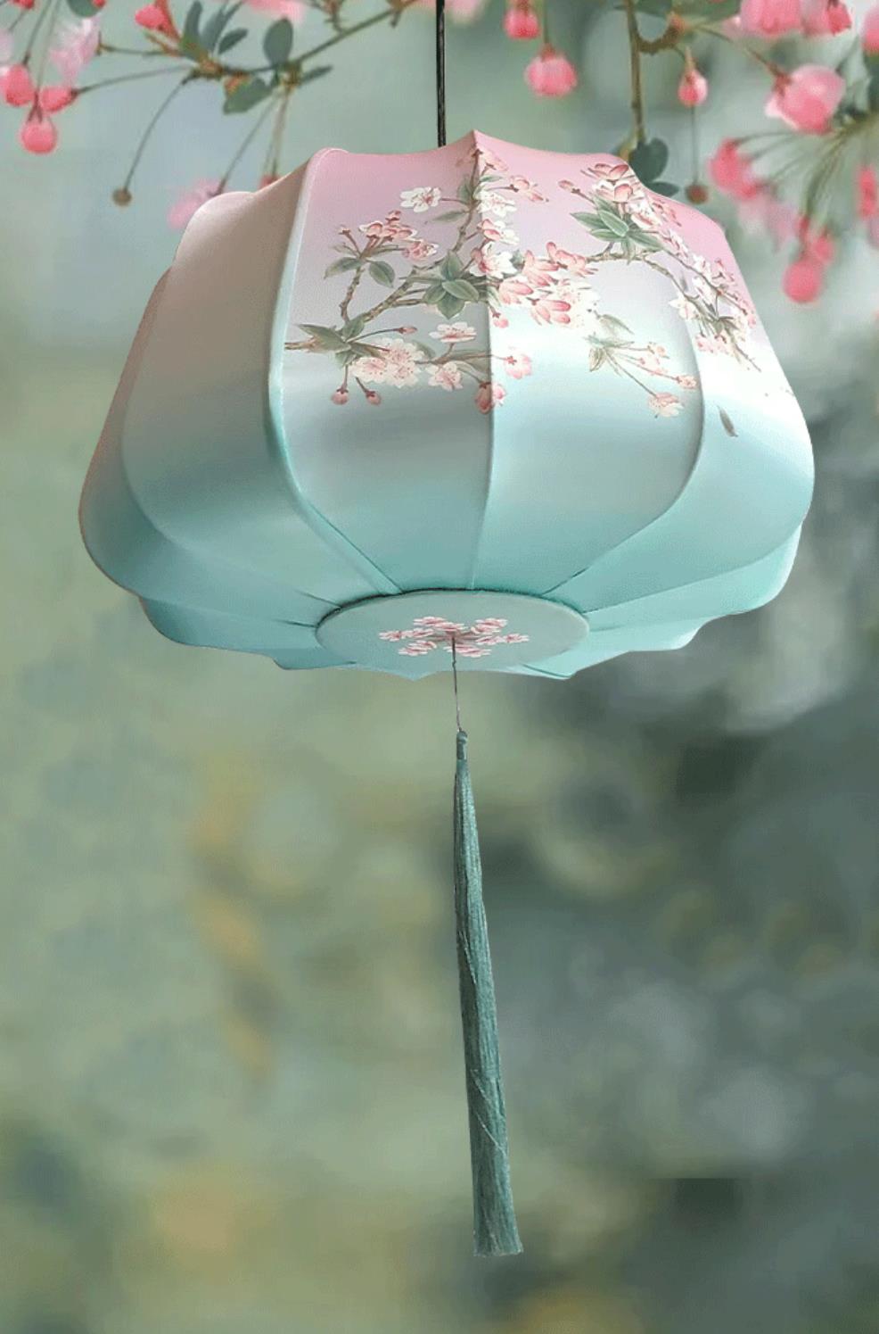 Festival Celebration Silk Lantern Chinese Mid Autumn Festival Lantern Printed Pumpkin Lamp