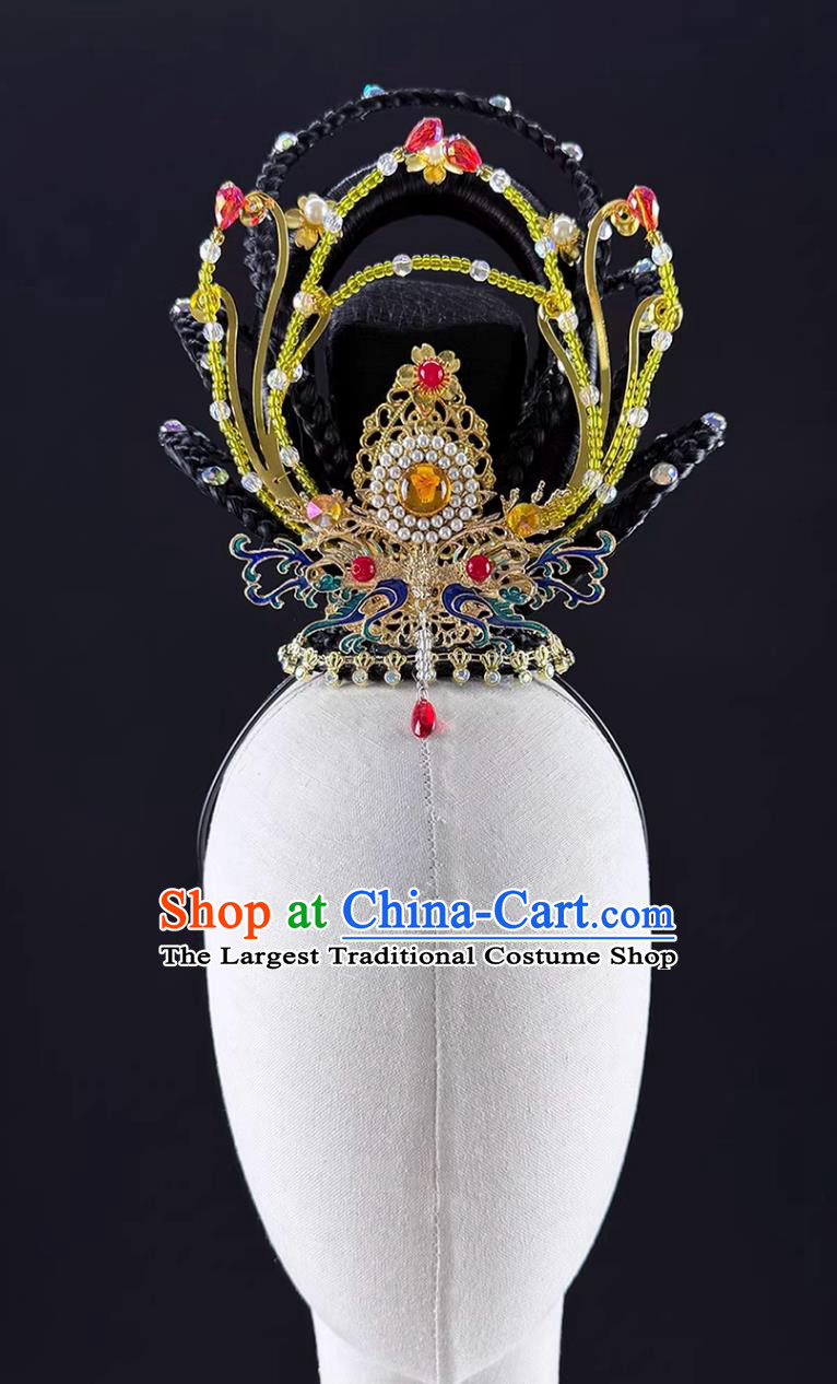 Classical Dance Silk Road Rising Lotus Headdress Dunhuang Feitian Beauty Headpiece Chinese Stage Performance Headwear
