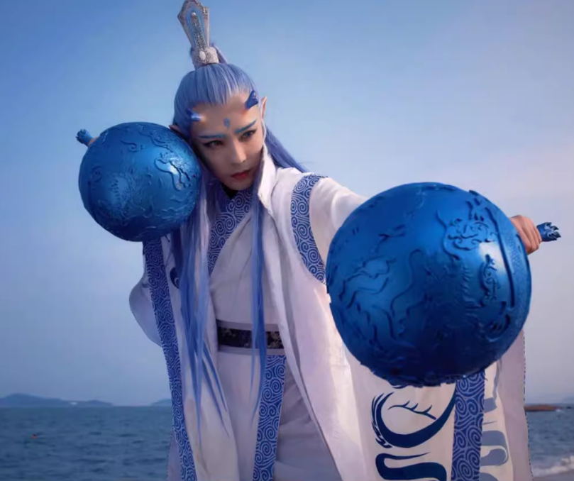 Chinese Nezha Reborn Movie Dragon Prince Aobing Character Costumes China Ne Zha Rebirth Movie Ao Bing Costume Asian Traditional Na Zha Reborn Dragon Royal Prince Clothes