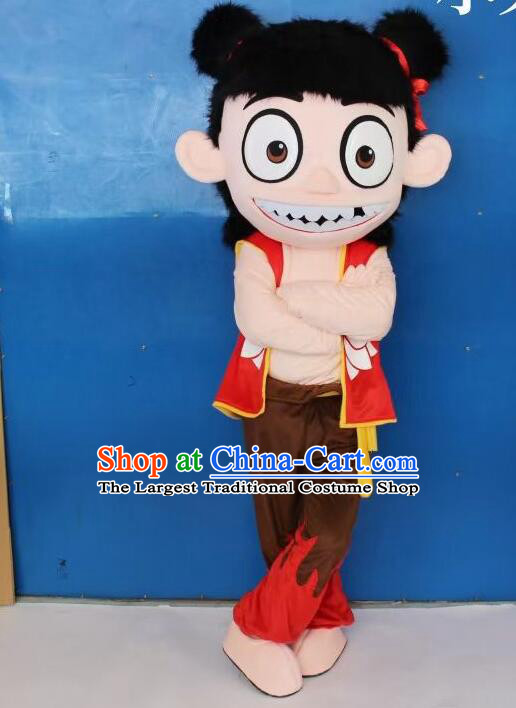Chinese Mascot Costume Cosplay Ne Zha Outfit Movie Cartoon Ne Zha 2 Headwear and Clothing