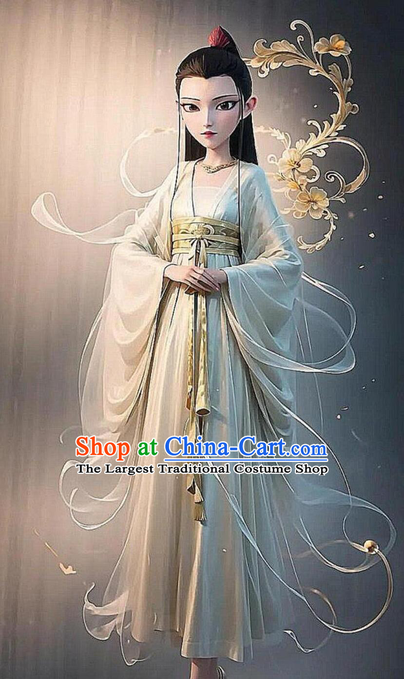 Chinese Traditional Clothing Animated Film Ne Zha 2 He Tong Hanfu Dress Ancient China Fairy Costume