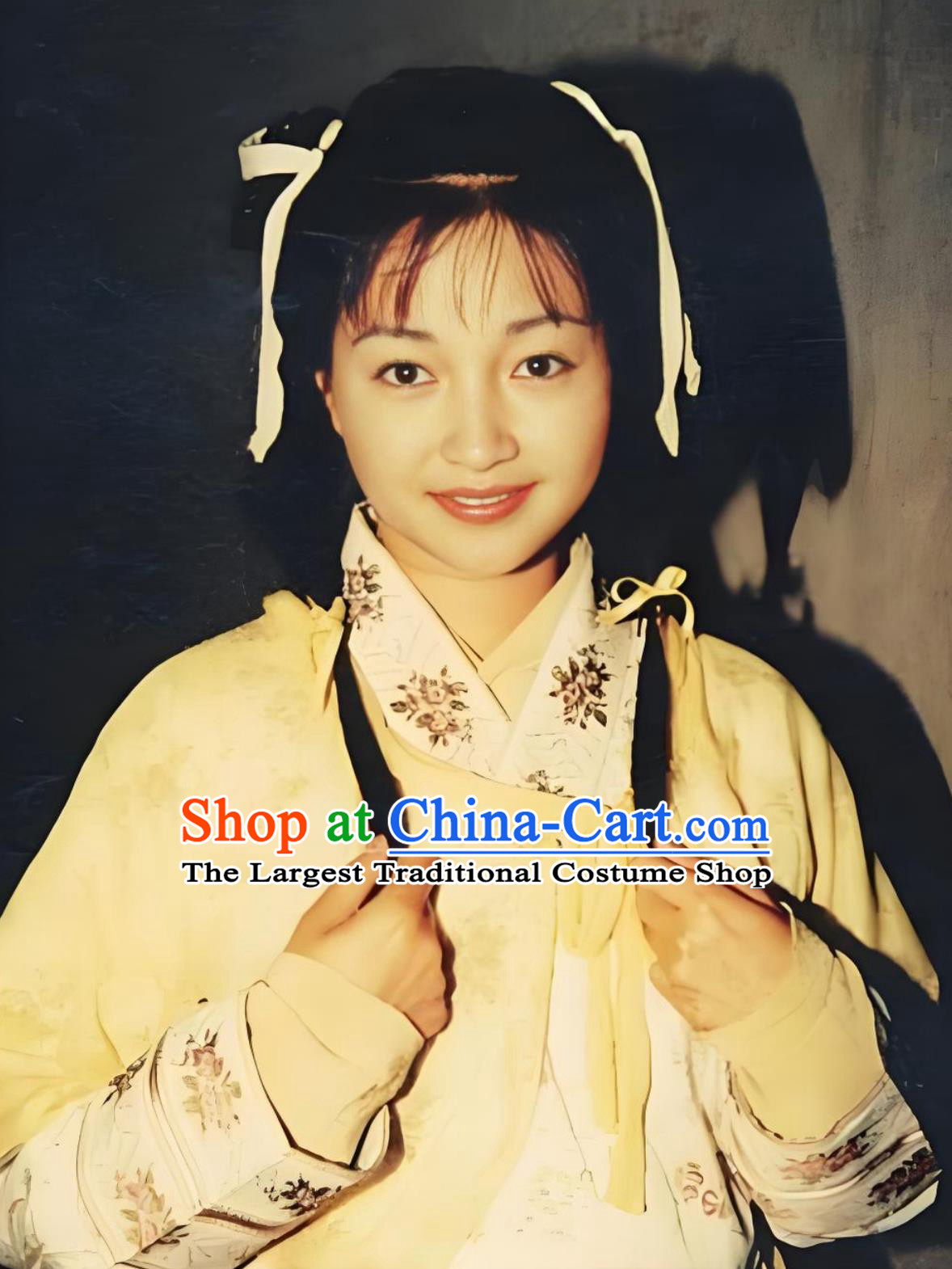 Chinese TV Series Return Of The Condor Heroes Guo Xiang Replica Costume Ancient China Swordswoman Light Yellow Dress