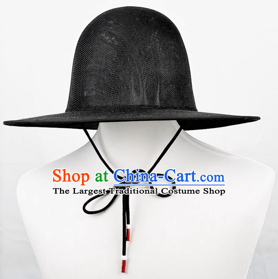 Traditional Chinese Hanfu Hat Handmade Ming Dynasty Black Mesh Hat Ancient Swordsman Headwear