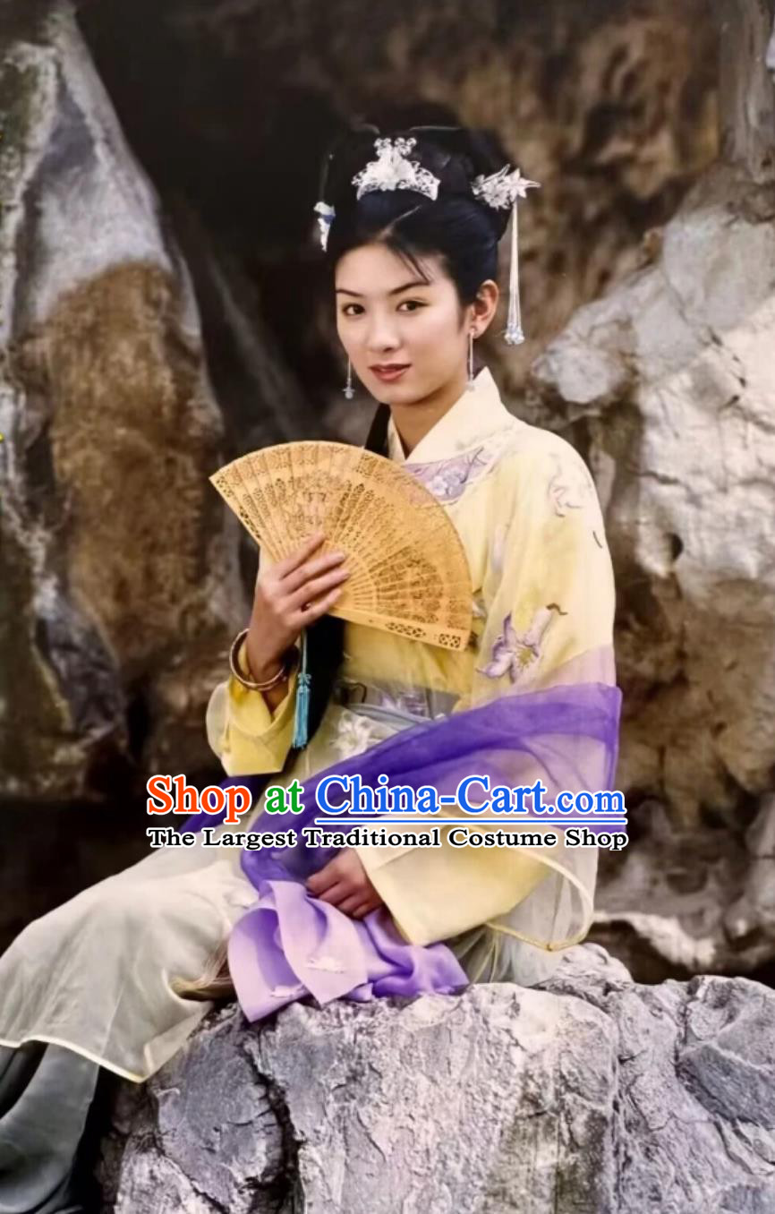 2000 Chinese TV Series Wrong Carriage Right Groom Li Yu Hu Replica Costume Traditional Hanfu Dress Ancient China Noble Lady Clothing