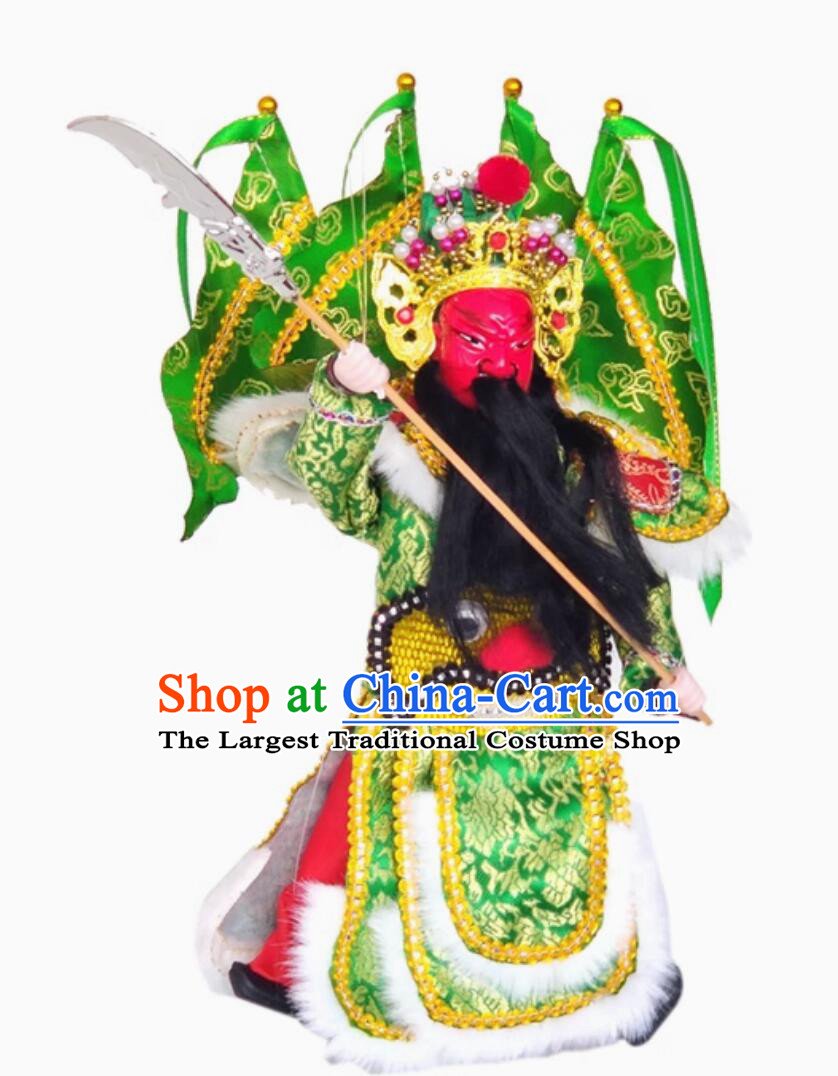 Handmade Traditional Chinese General Marionette Puppet String Puppet Guan Yu Marionette Puppet Art