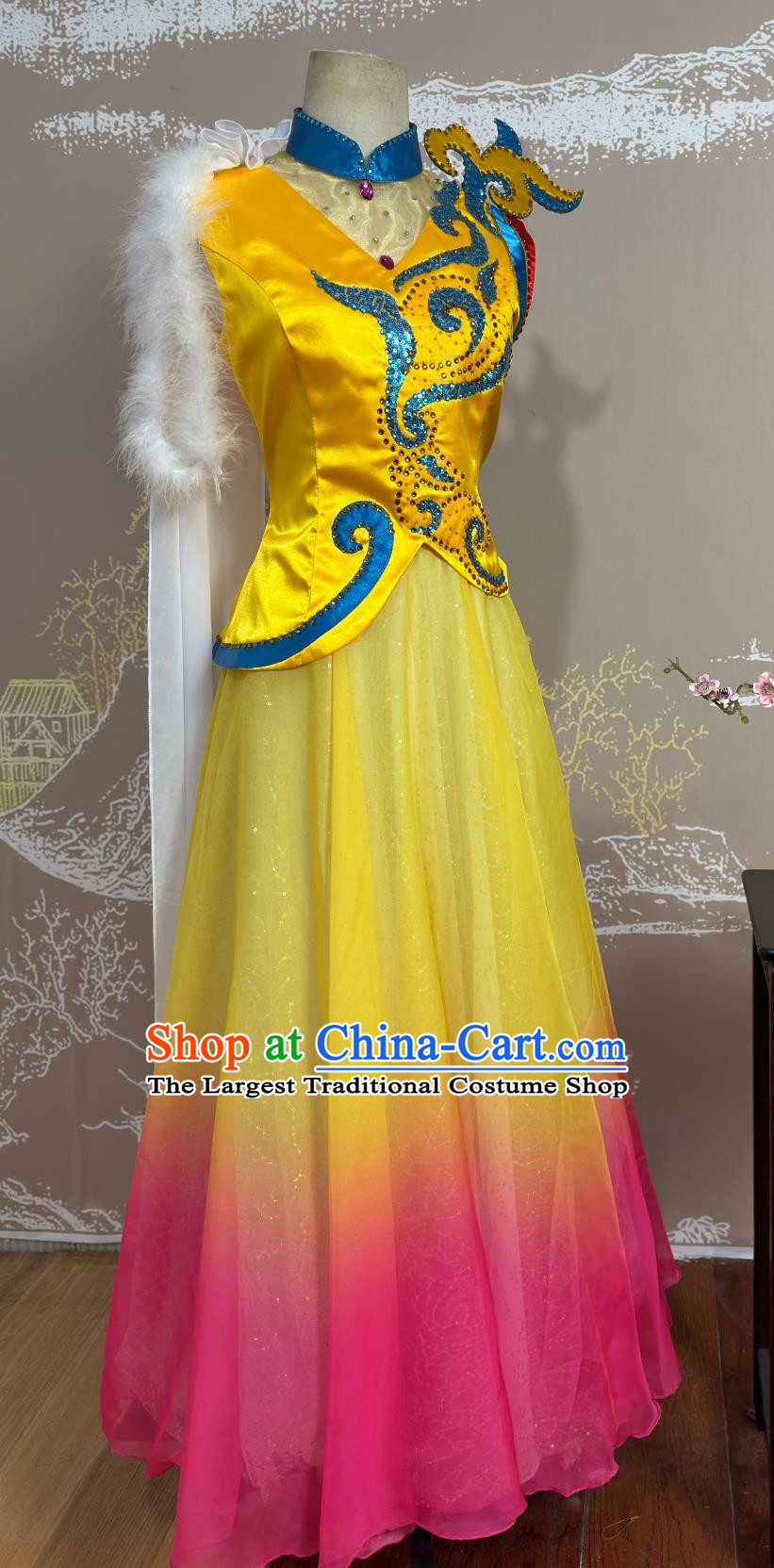 Mongolian Group Dance Costume Ethnic Minority Stage Performance Costume