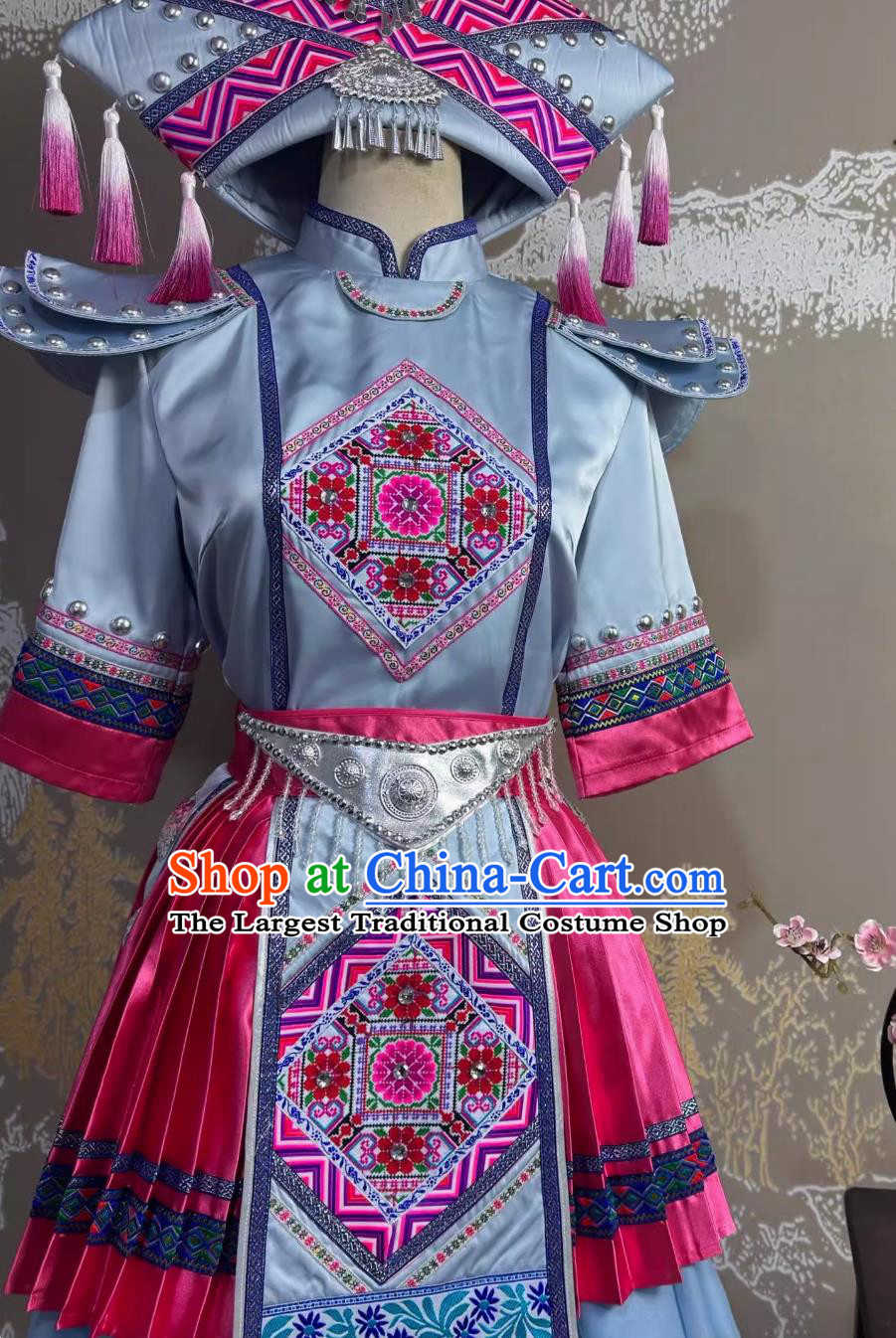 Zhuang Ethnic Costume Guangxi Ethnic Minority Dance New Parent Child Performance Costume Stage Performance