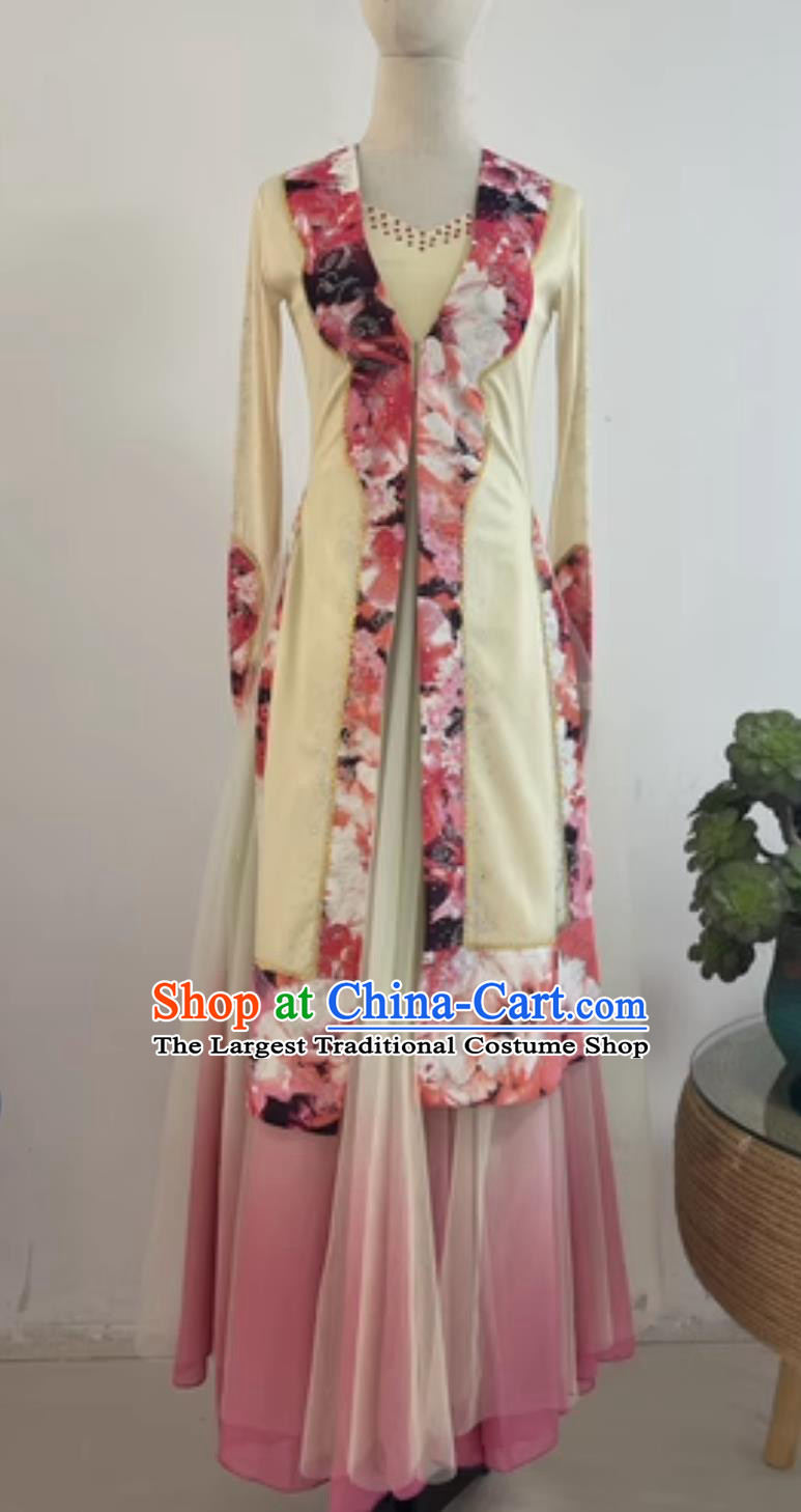Xinjiang Dance Costume Custom Printed Stage Performance Costume