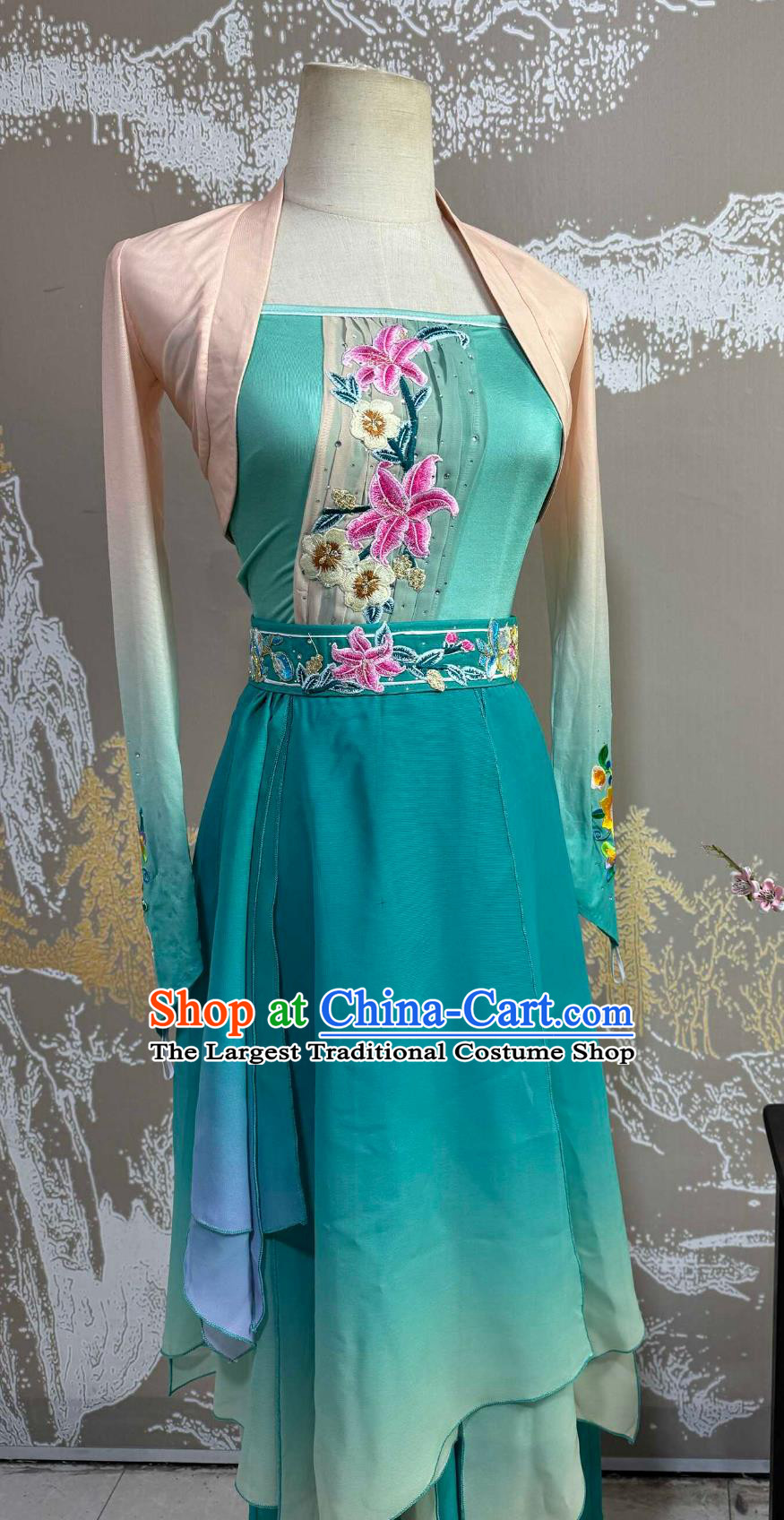 Classical Dance Costume Women Elegant Flowing Repertoire Costume Stage Performance Costume