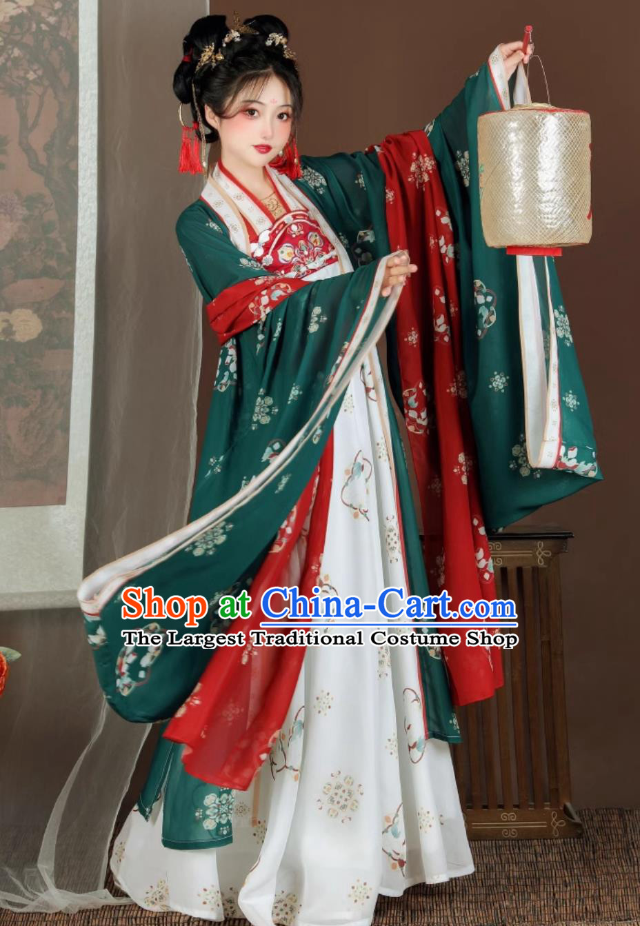 Hanfu Restoration Style Tang Dynasty Women High Waist One Piece Ruqun Dress Ancient Chinese Costume