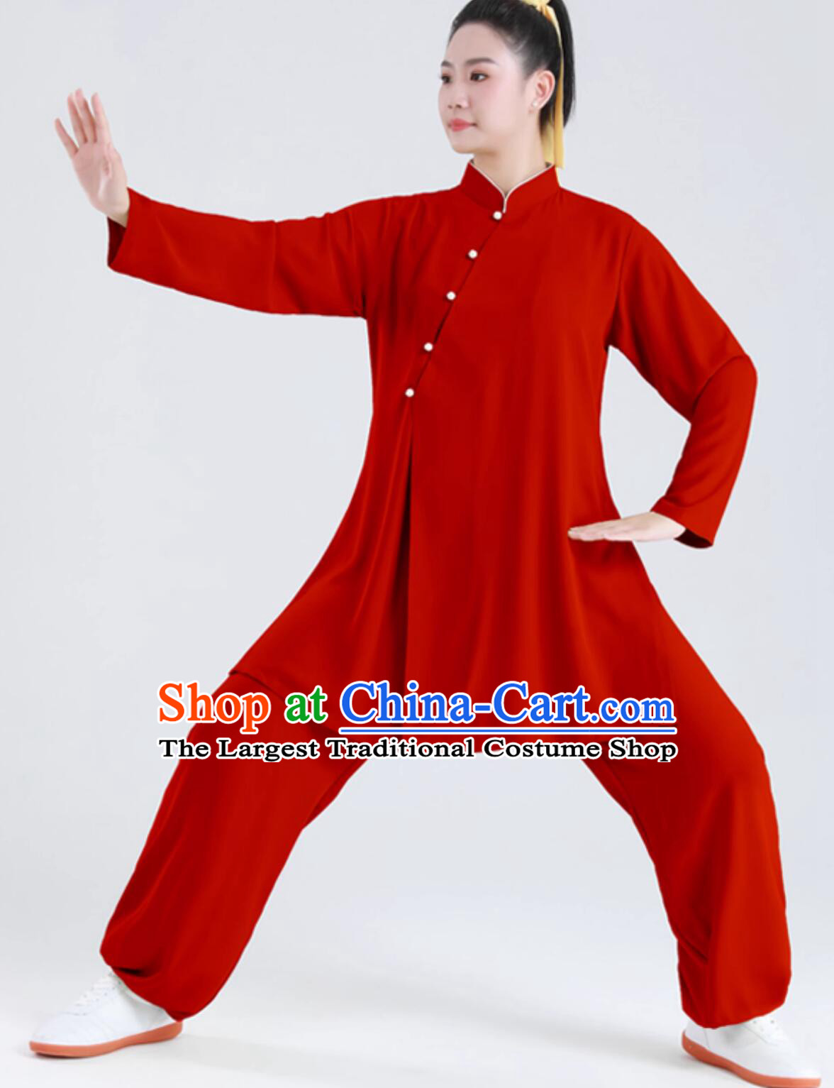 Professional Martial Arts Costume Tai Chi Training Suit Chinese Kung Fu Wing Chun Red Uniform
