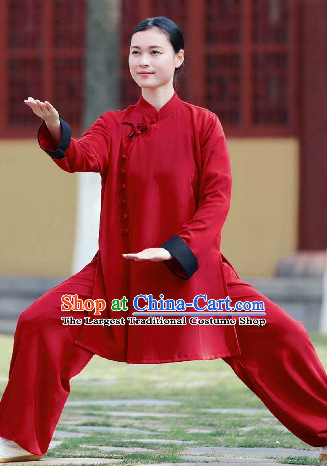 Chinese Kung Fu Wing Chun Red Uniform Professional Martial Arts Costume Tai Chi Training Suit
