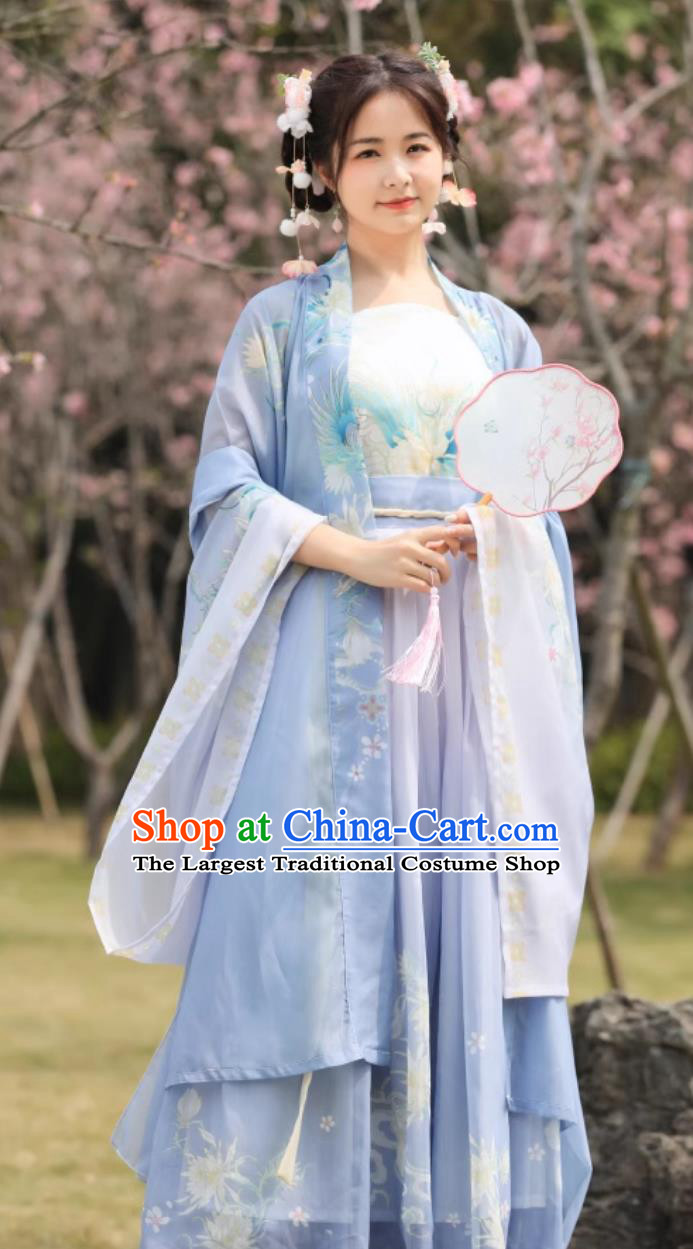Epiphyllum Song Style Hanfu Chinese Women Gradient Duijin Wide Sleeves Halter One Piece High Waist Skirt Complete Set