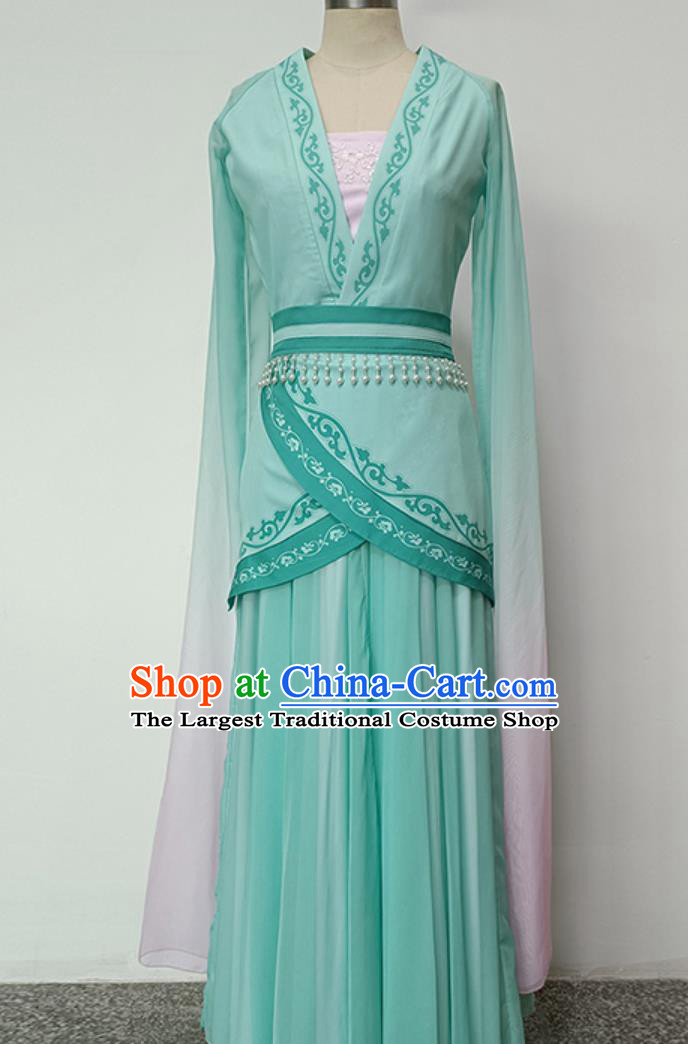 Spring Outing Classical Dance Performance Costume Traditional Chinese Style Ethereal Practice Dance Dress Green Hanfu