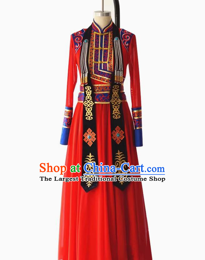 Chinese Ethnic Minority Dance Costume Mongol Stage Performance Outfit Lotus Award Wind Knows The Way Home Mongolian Dress