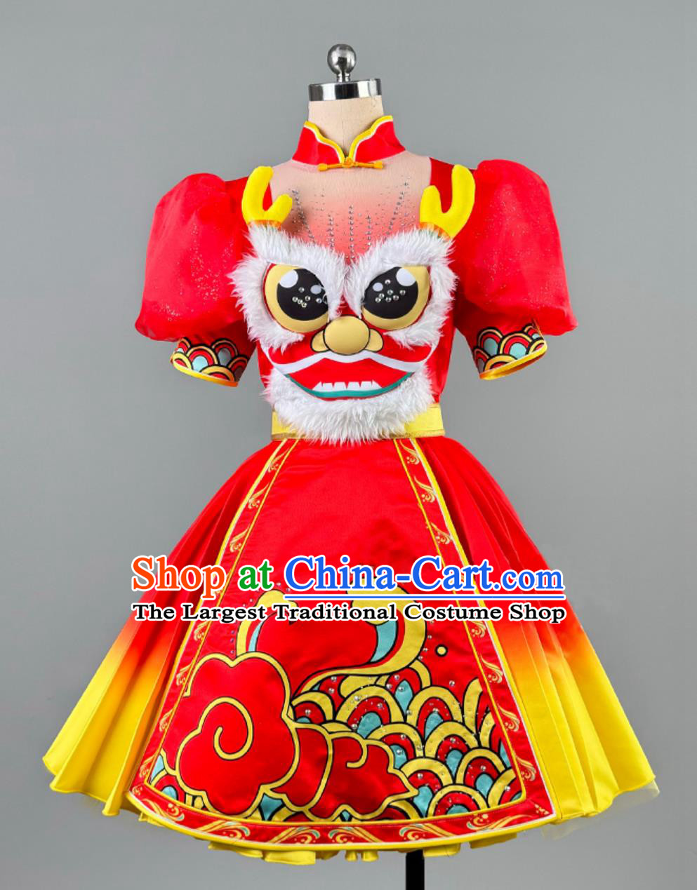 Traditional Chinese Style Joyful Year Of The Dragon Drumming Costume Dance Costume New Year Clothing Festive Opening Dance Yangko Dress