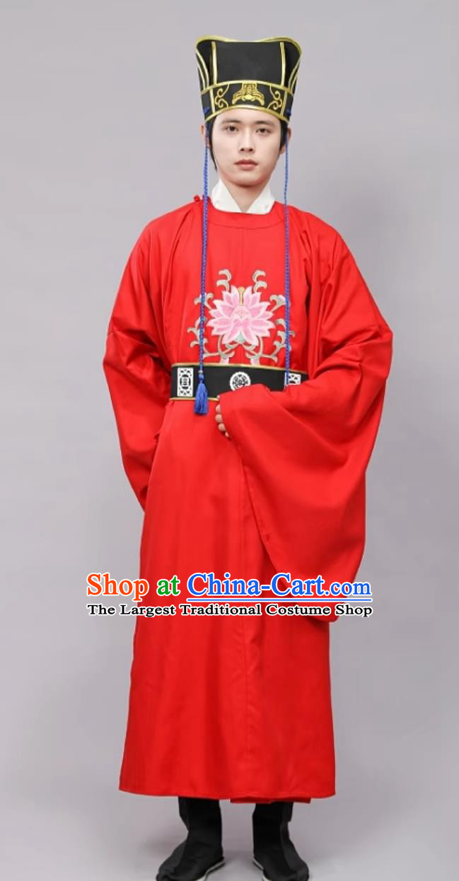 Eight Row Dance Performance Costume Sacrificial Ceremony Confucius Dance Clothing Chinese Tang Dynasty Men Round Collar Robe