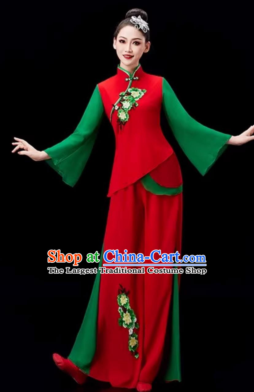 Jiaozhou Yangko Dance Costume Performance Costume Chinese Fan Dance Costume Festive Waist Drum Dance Costume