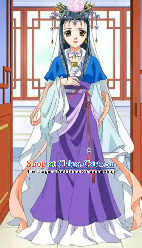 Cartoon TV Series The Story of Shurei Sai Ryuuki Replica Costume Traditional Hanfu Dress Ancient China Royal Princess Clothing