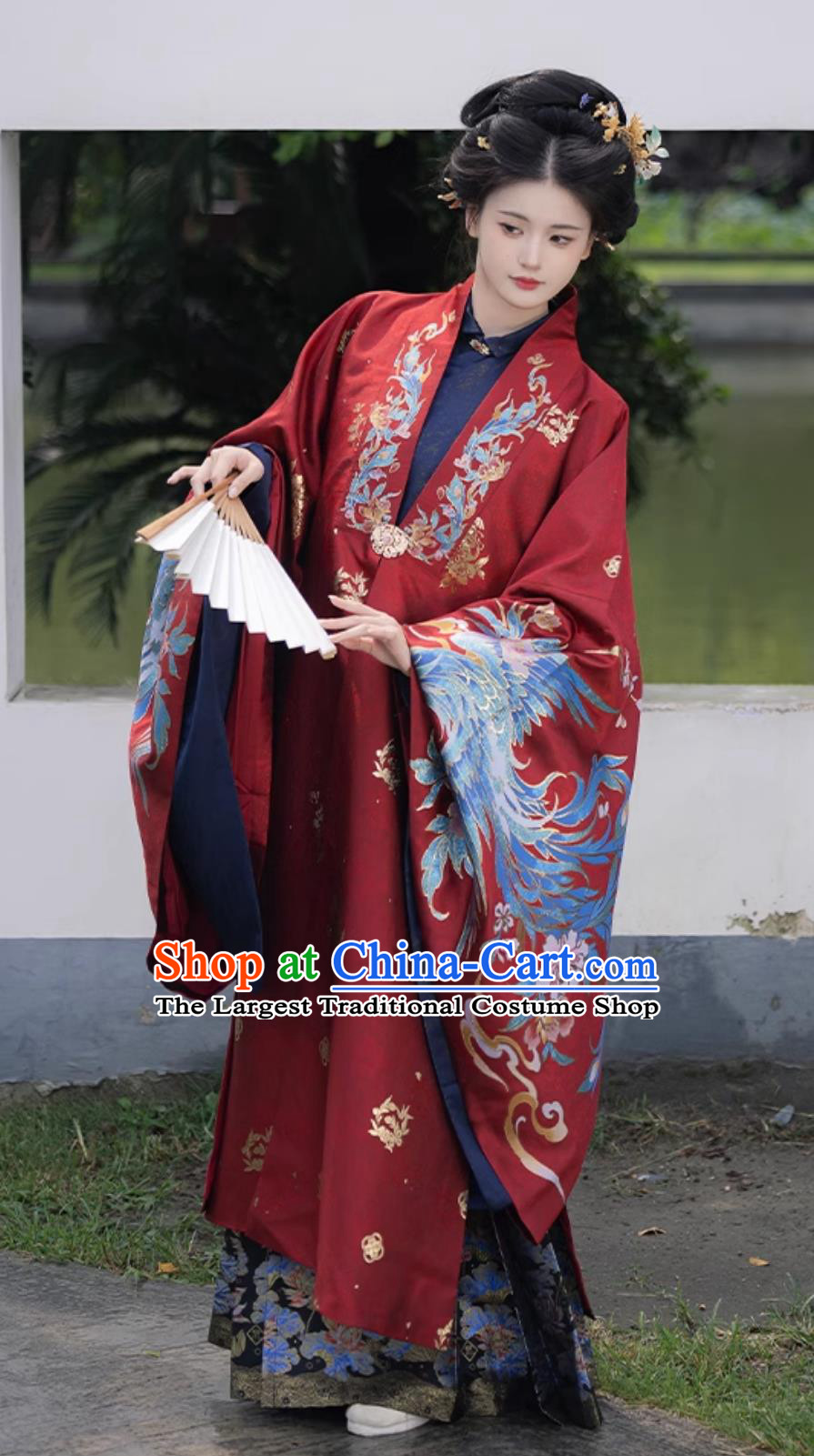 Ancient China Noble Woman Clothing Traditional Chinese Hanfu Cape Ming Dynasty Historical Costume Red Coat