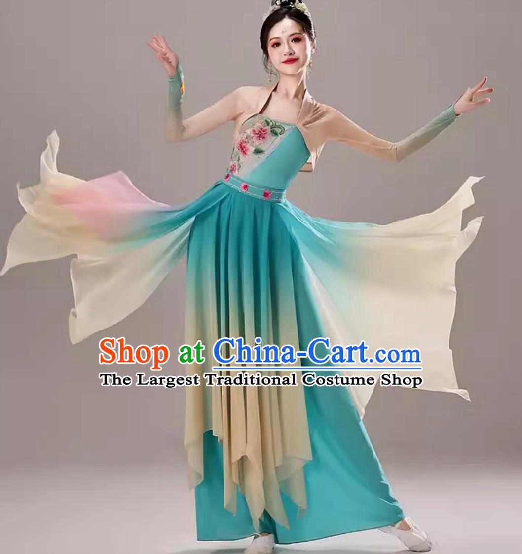 Woman Solo Dance Flowing Light Outfit Classical Dance Performance Costume Chinese Han Tang Fan Dance Dress