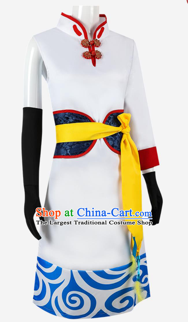 Gintama Cosplay Costume The Final Yorozuya Forever Future Kagura High Slit Qipao