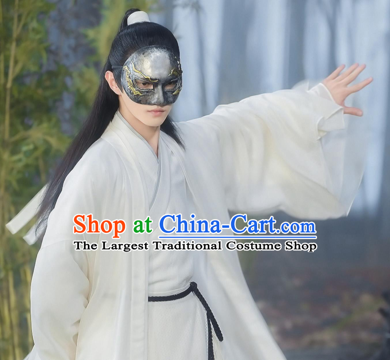 Chinese Traditional Hanfu Ancient Swordsman White Costume Costume Drama Sword and Fairy Yue Jin Zhao Clothing