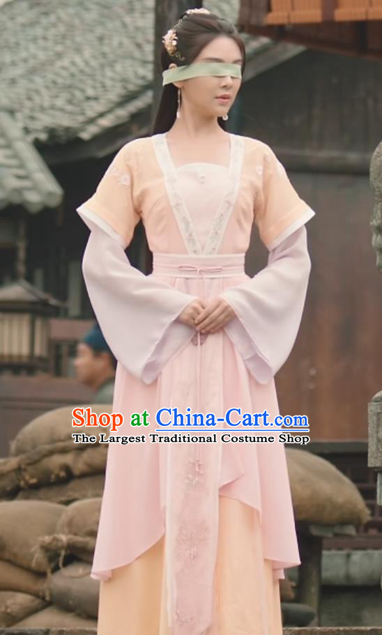 Chinese Ancient Swordswoman Costume Drama Sword and Fairy Ming Xiu Clothing Traditional Woman Pink Hanfu Dress