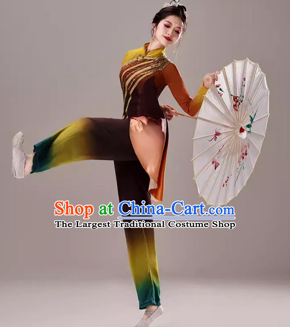 Jiaozhou Yangko Dance Costume Performance Costume Women Autumn Harvest Dance Outfit Bountiful Harvest Chinese Fan Dance Umbrella Dance Set