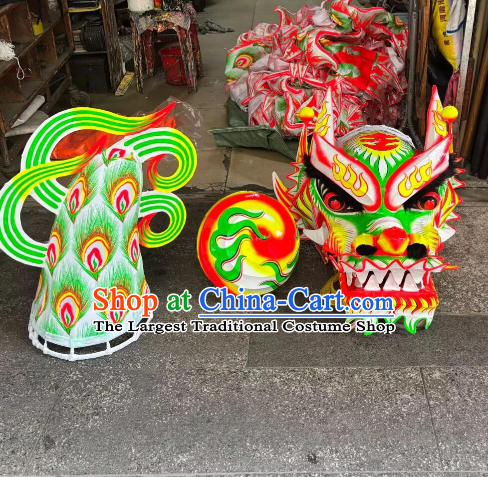 Luminous Dragon Dance Equipment Chinese Celebration Green Dragon Competitive Dragon Dancing Props Professional Parade Dragon Dance Costume