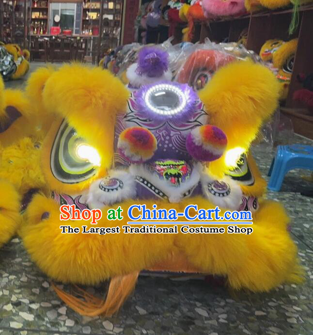 Top LED Eyes and Mirror Lion Dance Equipment Chinese Southern Lion Dance Fut San Lion Head and Costumes Complete Set